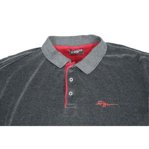 Vintage FUBU Terry Velour Henley Shirt Mens Size M Grey Long Sleeve Y2K